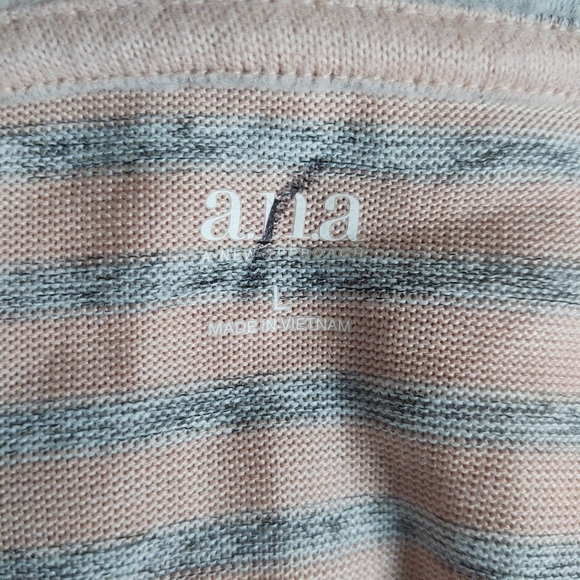 Ana a new approach women's long sleeve striped pink pale sweater size L - Picture 8 of 9
